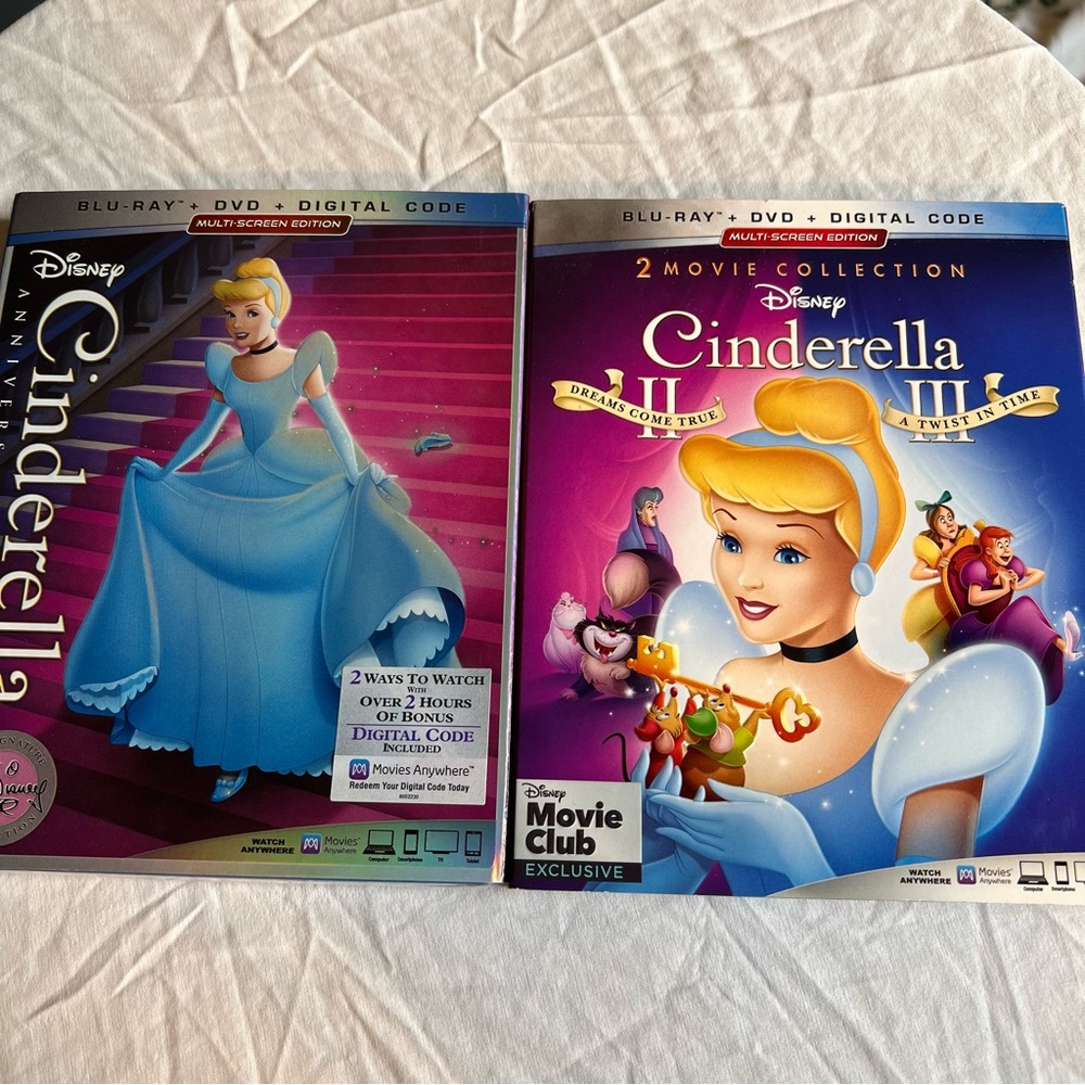 Cinderella + Cinderella 2 & 3 Bundle Blu Ray Signature Collection.